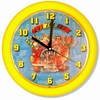 Nástěnné hodiny Čtyřlístek - žluté