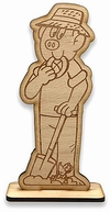 Dřevěná figurka Bobík na stojánku