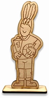Dřevěná figurka Pinďa na stojánku